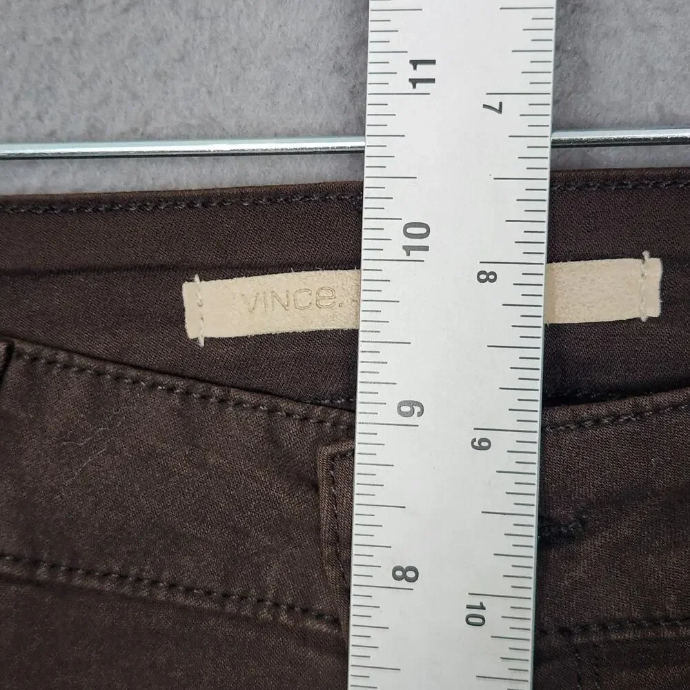 Vince Jeans Womens 30 Brown Expresso Skinny Slim Fit Ankle Zip Calgary Denim